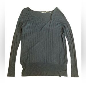 Kimchi Blue Green V-Neck Ribbed Sweater